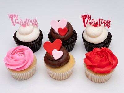 Valentine’s Day Assortment Half Dozen Cupcakes