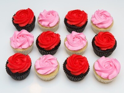 Rosette Flower Dozen Cupcakes