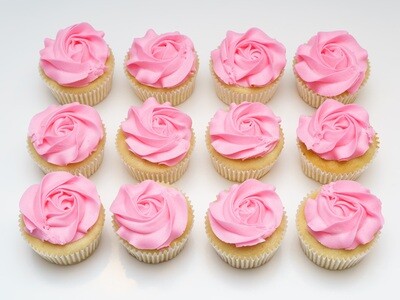 Rosette Flower Dozen Cupcakes