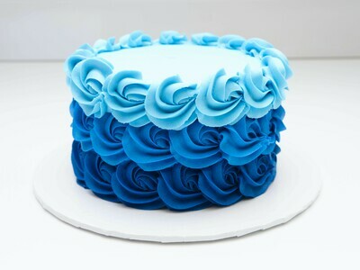 Blue Ombre Rosette Cake