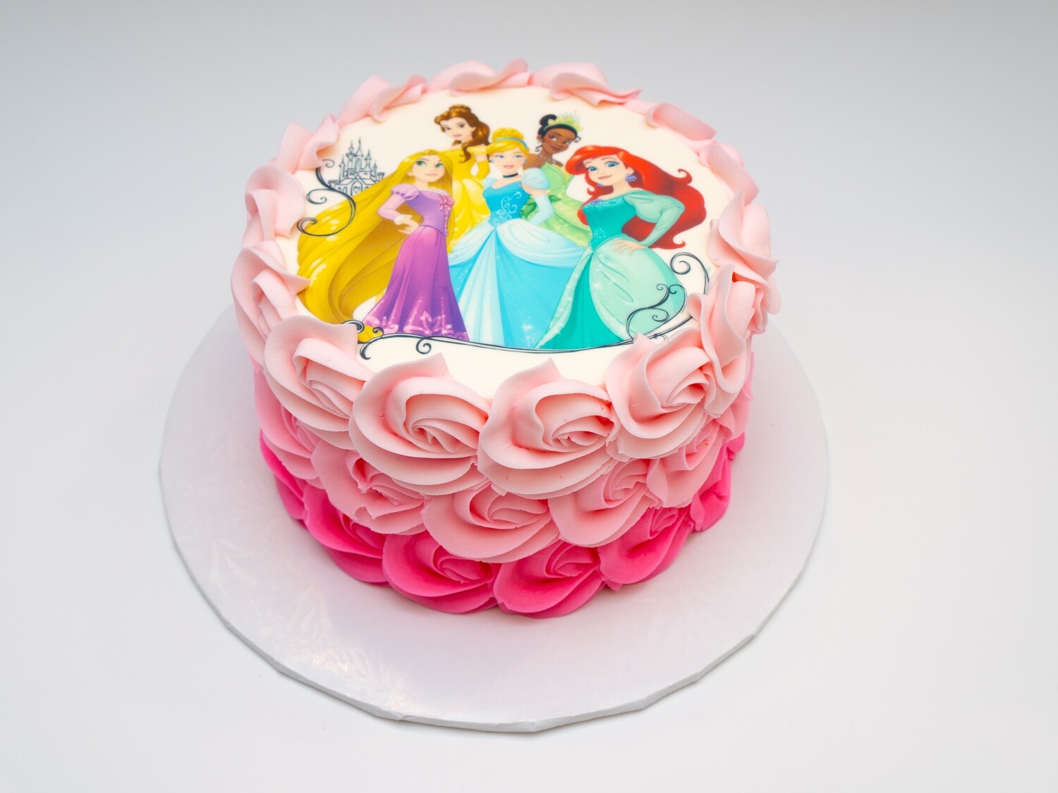 Disney Princess Image Ombre Rosette Cake