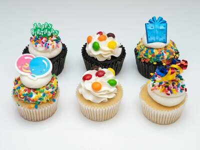 Happy Birthday Cupcakes, Quantity: 6 Cupcakes