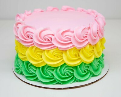 Springtime Ombre Rosette Cake