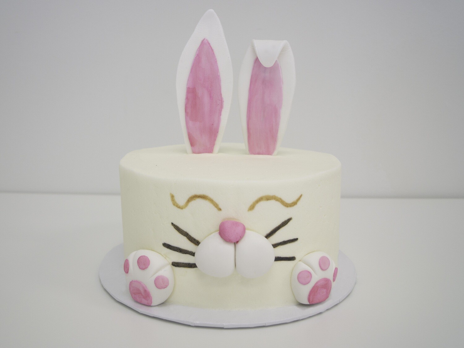 Easter Bunny Whiskers and Floppy Ear Fondant Decorated Cake