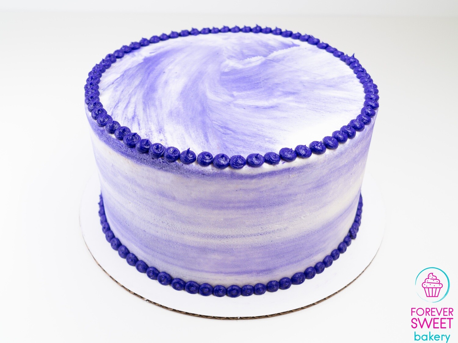 Purple on White Swirl Cake
