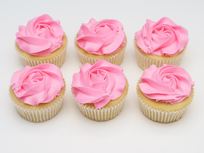 Rosette Flower Half Dozen Cupcakes