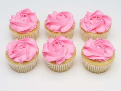 Rosette Flower Half Dozen Cupcakes