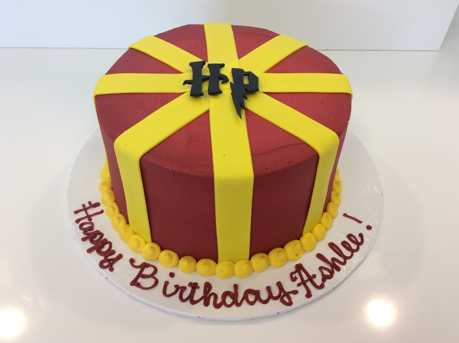 Harry Potter Fondant Crossed Stripes Cake
