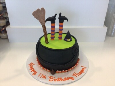 Witch in the Cauldron Cake