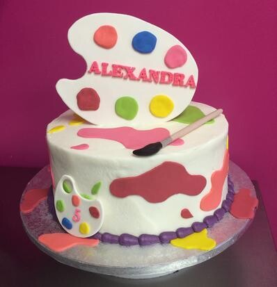 Art Palette Fondant Splatter Cake