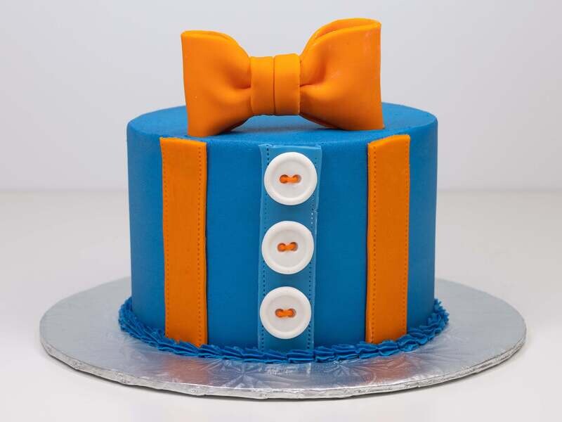 Blippi Bow Tie and Suspenders Cake