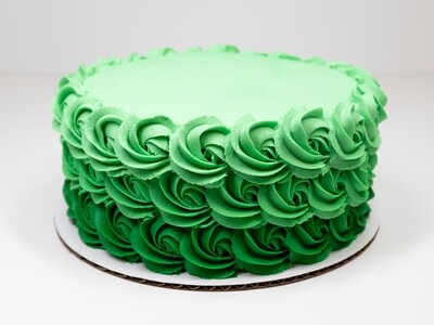 Green Ombre Rosette Cake
