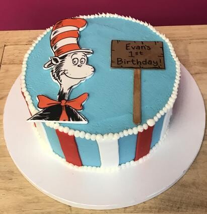 Cat in the Hat Striped Cake
