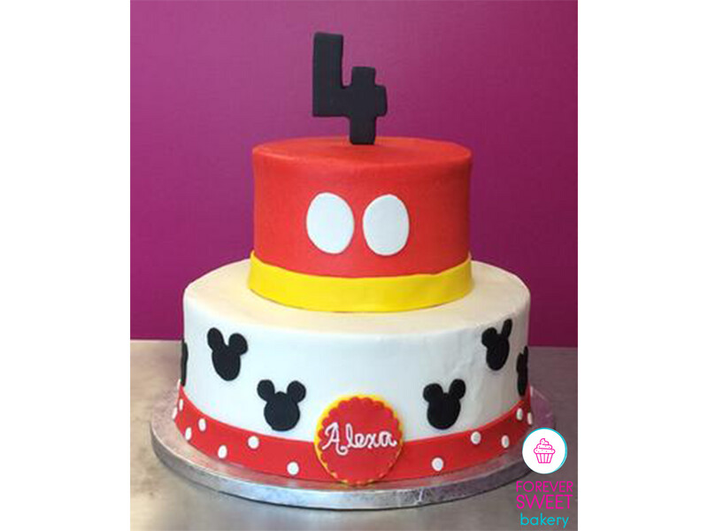 2 Tier Mickey Silhouette Cake