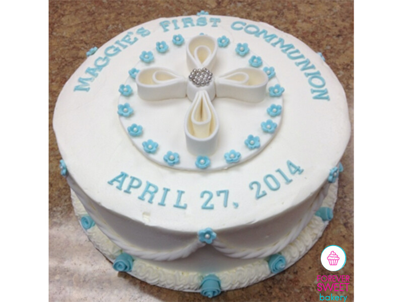 Fondant Ribbon Cross Cake