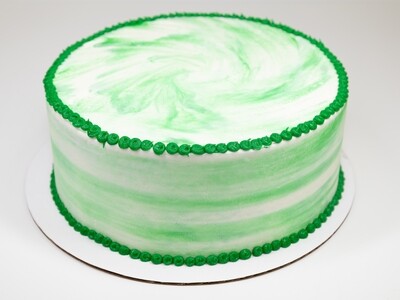 Green on White Swirl Cake