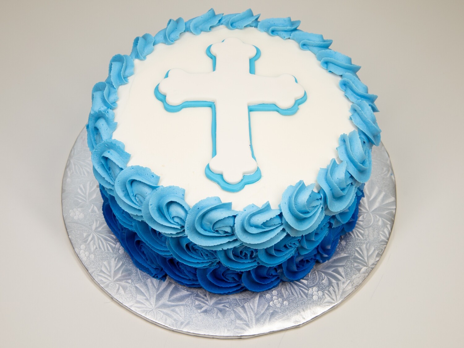 Cross Ombre Rosette Cake