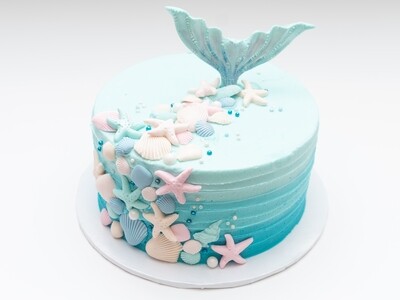 Sea of Shells Ombre Mermaid Tail Cake