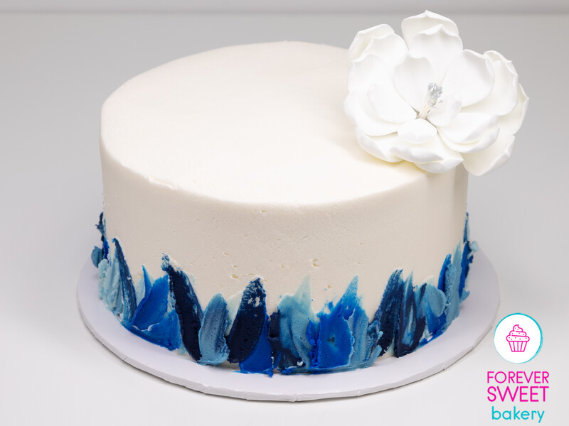 Dahlia Brush Stroke Cake