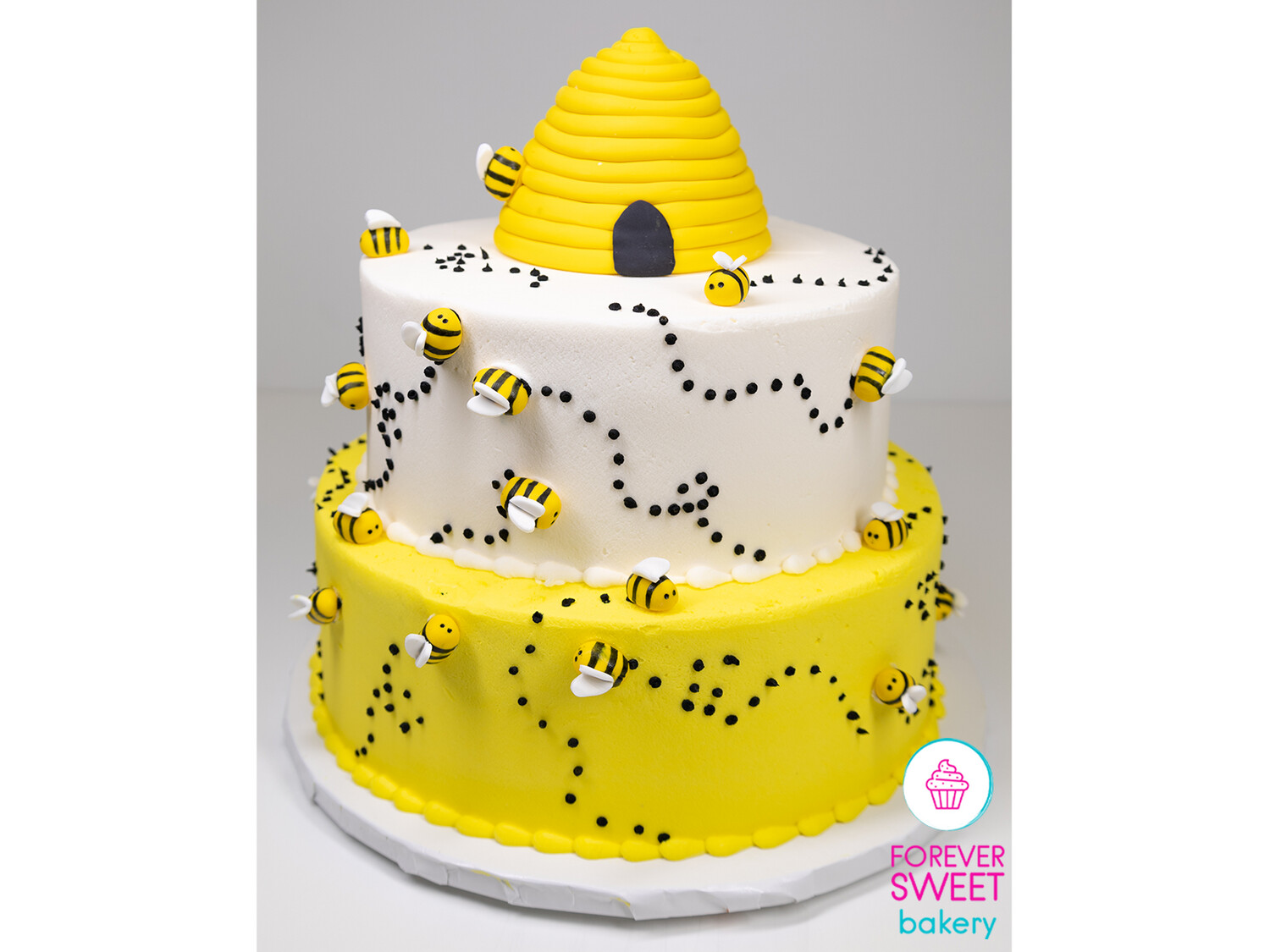2 Tier Buzzing Bees and Beehive Cake