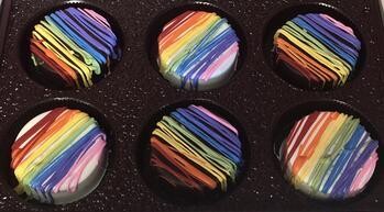 Rainbow Drizzled Covered Oreos 6 Pack