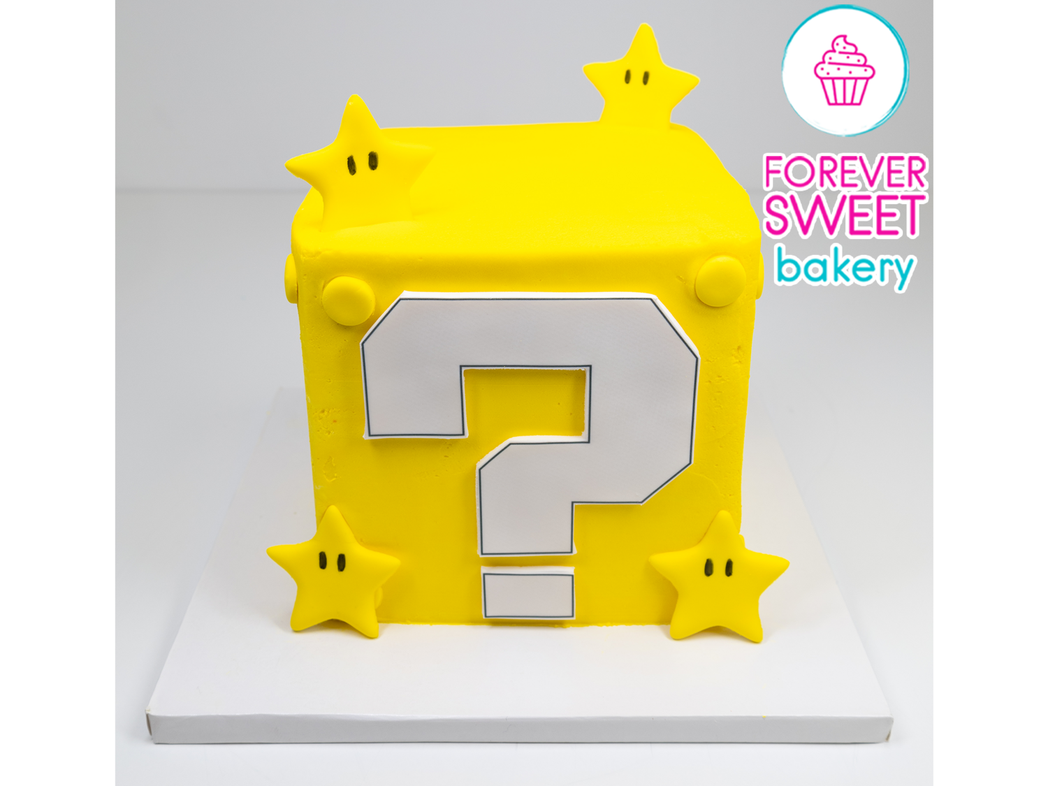 Super Mario Star Yellow Square Question Mark Cake