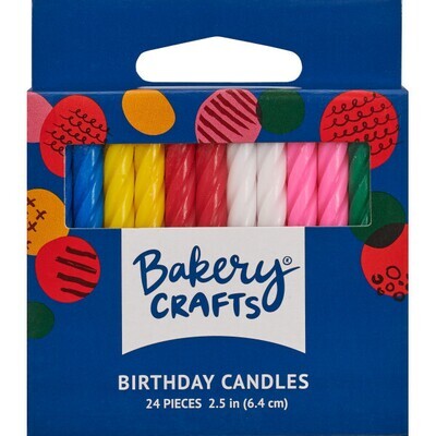 Assorted Colors Spiral Candles - 24 Pack