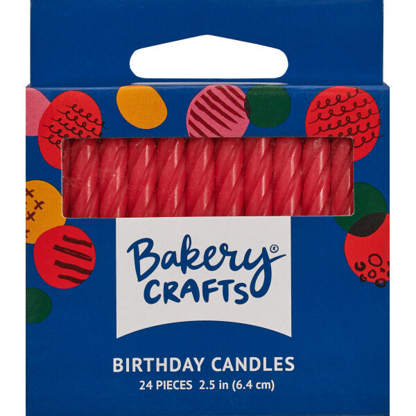 Red Smooth & Spiral Candles - 24 Pack