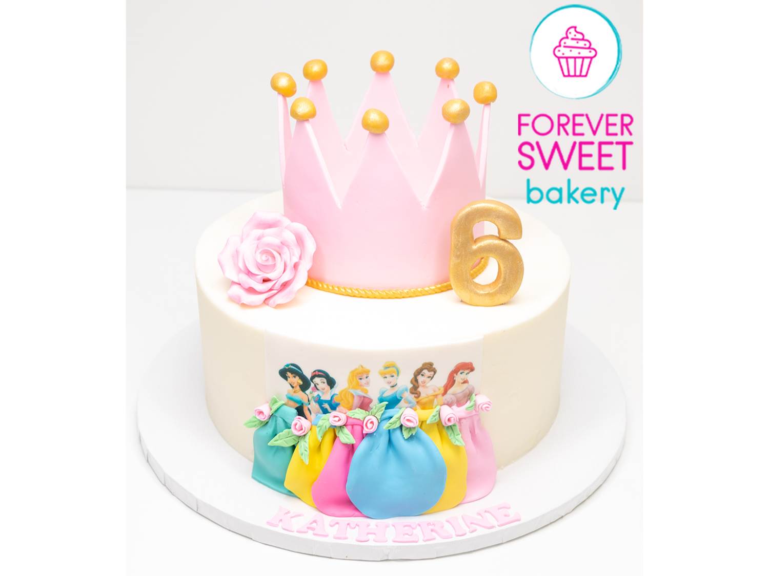 Princess Crown Number &amp; Flower Cake