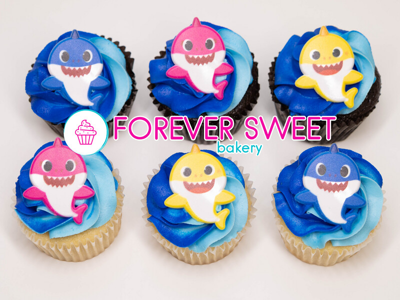 Baby Shark Cupcakes, Quantity: 6 Cupcakes