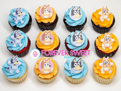 Bluey Character Themed Cupcakes
