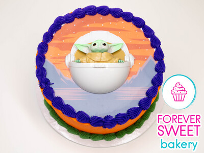 Baby Yoda Toy Topper Cake