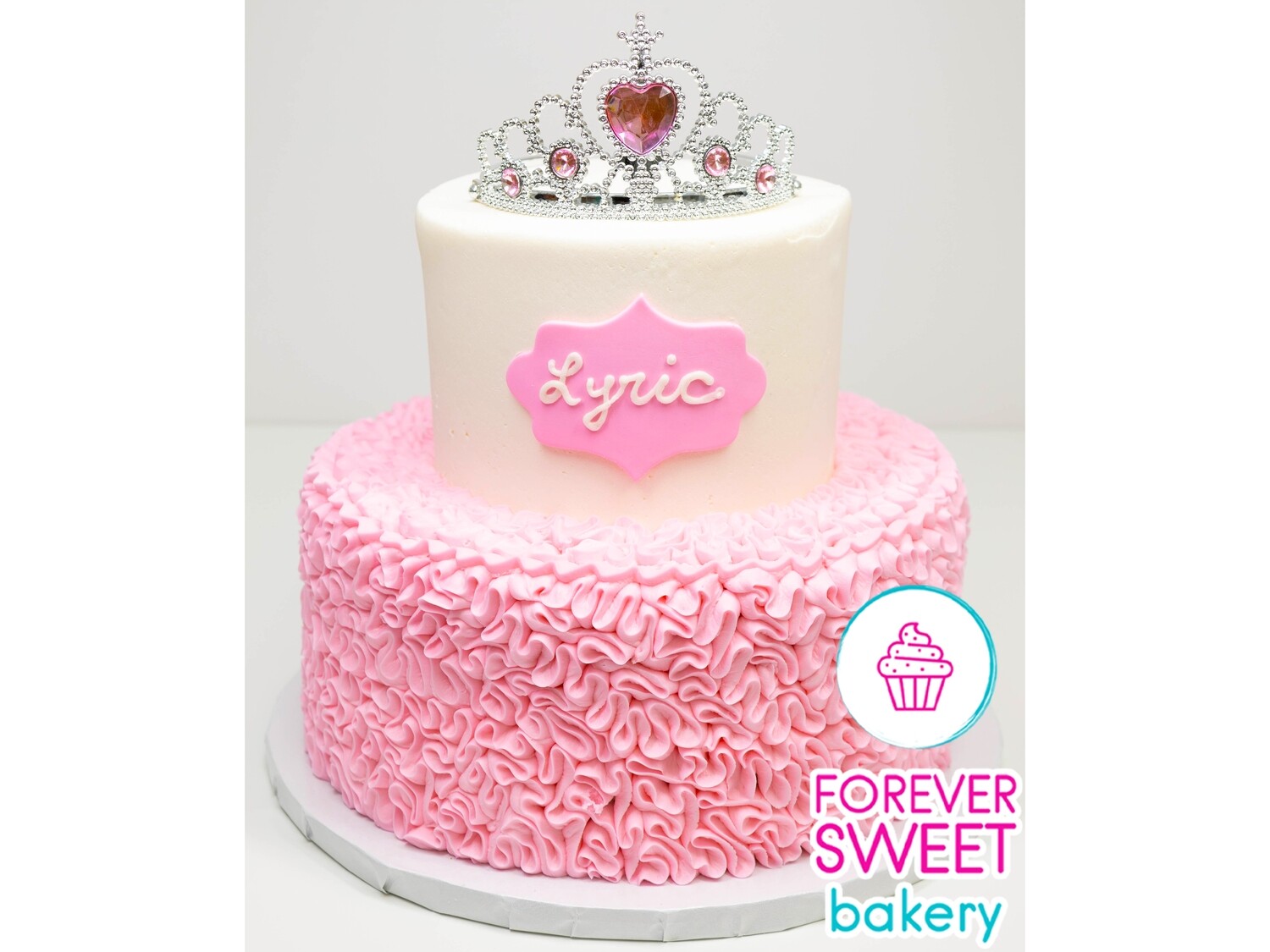 2 Tier Princess Tiara Ruffle Cake