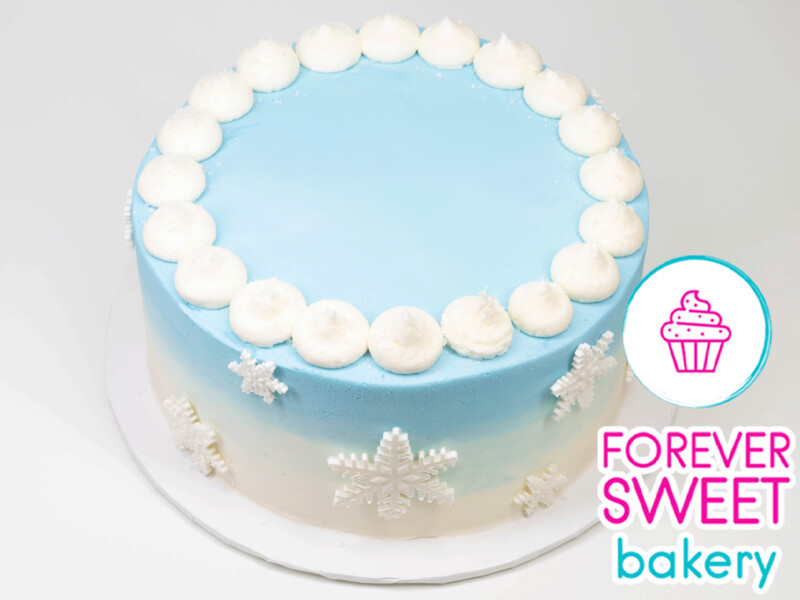 Watercolor Snowflake Cake