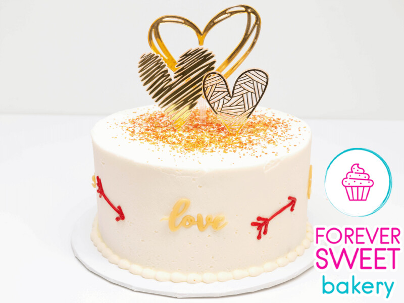 Gold Hearts & Arrows Cake