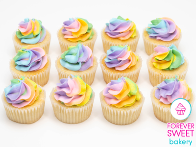Rainbow Swirl Dozen Cupcakes