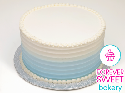 Blue Ombre Ridged Cake