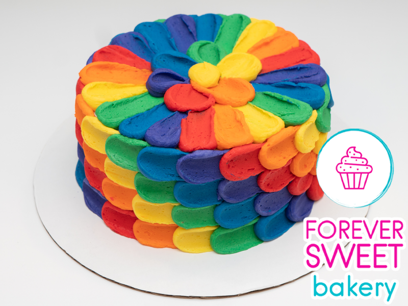 Rainbow Petal Cake