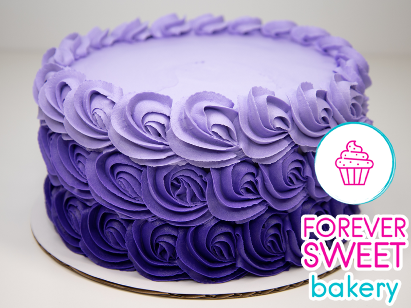 Purple Ombre Rosette Cake