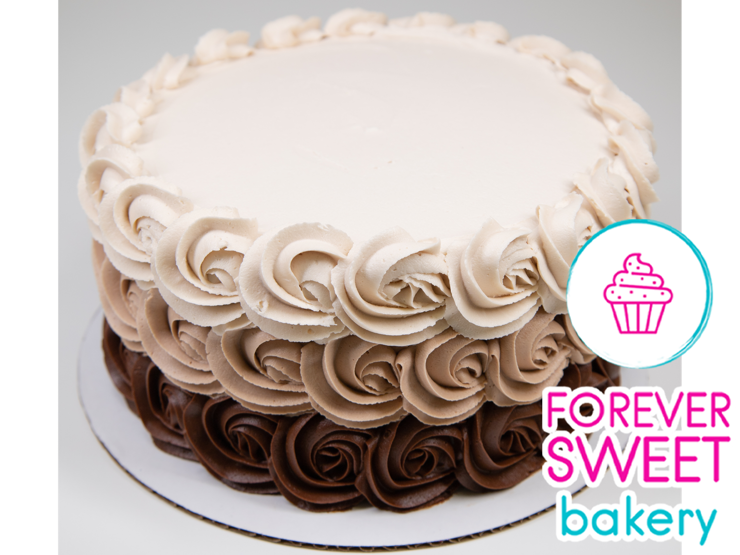 Chocolate Ombre Rosette Cake