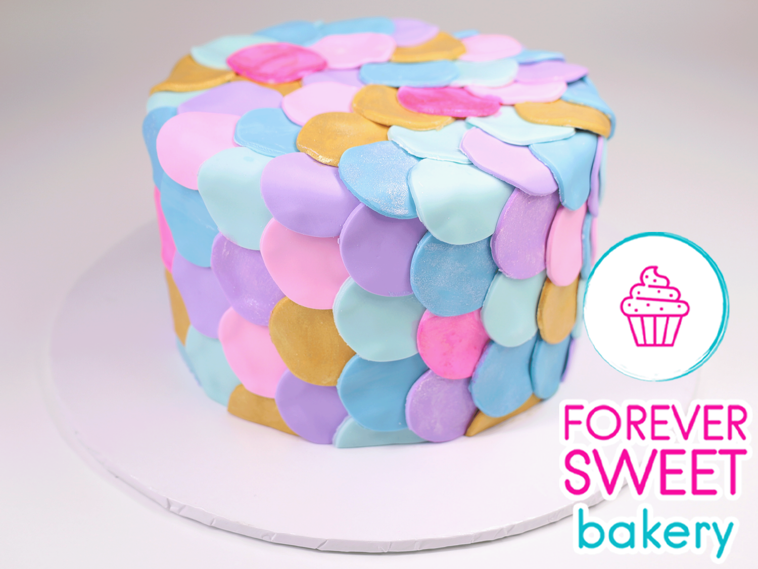 Mermaid Scales Fondant Covered Cake