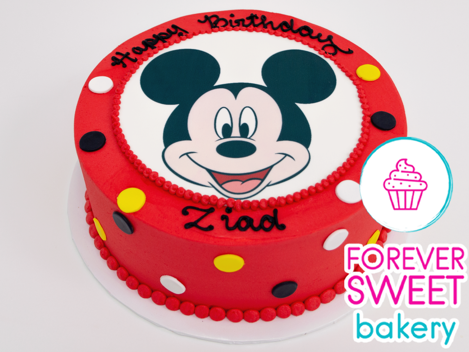 Mickey Mouse Image Dot Cake