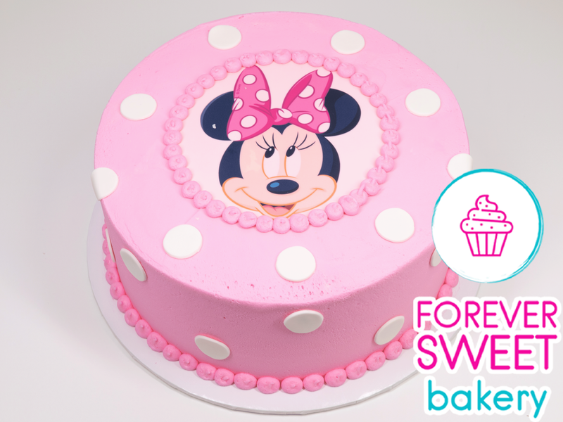 Minnie Mouse Image Dot Cake