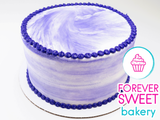 Purple on White Swirl Cake