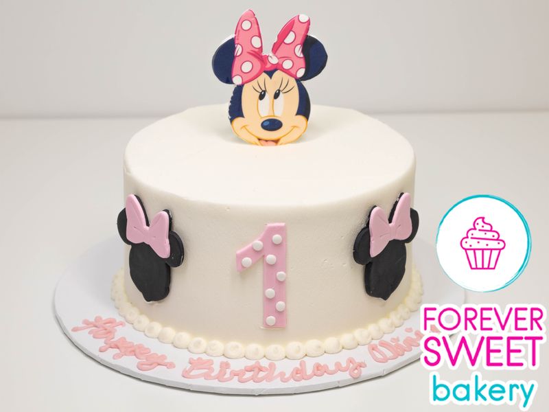 Minnie Silhouette Number Cake