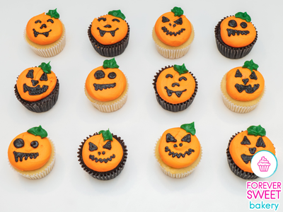 Pumpkin Face Decorated Cupcakes