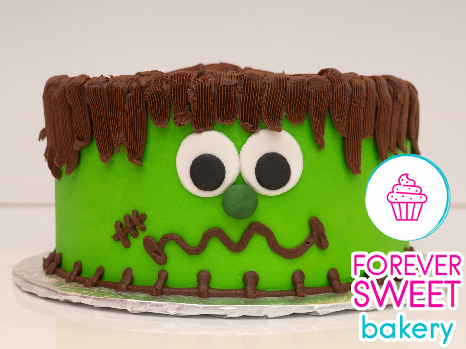 Green Monster Face Cake
