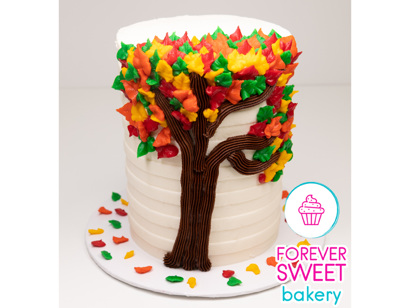 Autumn Tree Double Barrel Cake