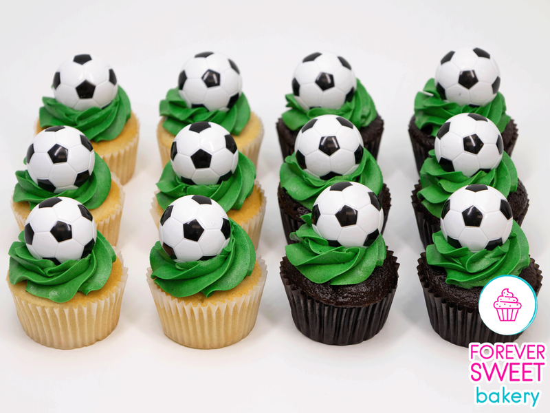 Soccer Ball Ring Cupcakes