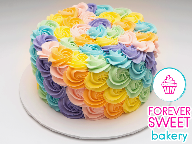 Rainbow Rosette Cake